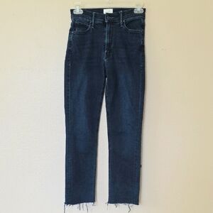 MOTHER Womens The Mid Rise Dazzler Ankle Fray Denim Jeans - Size 24